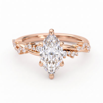 1.650 ct Marquise Cut  Lab Grown Diamond Solitaire infinity Engagement Ring