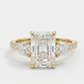 radiant cut three stone engagement ring​
