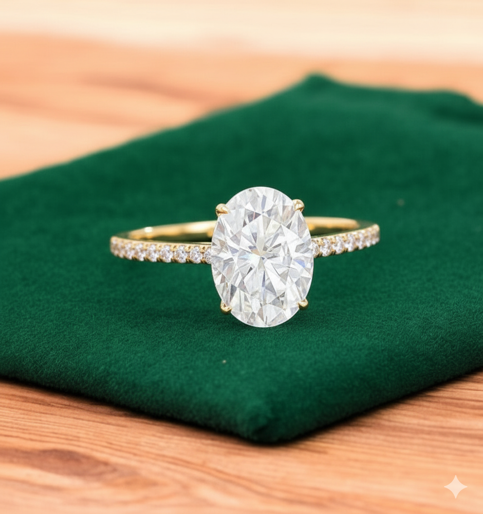 2.680 ct Oval Shaped Lab Grown Diamond Engagement Ring