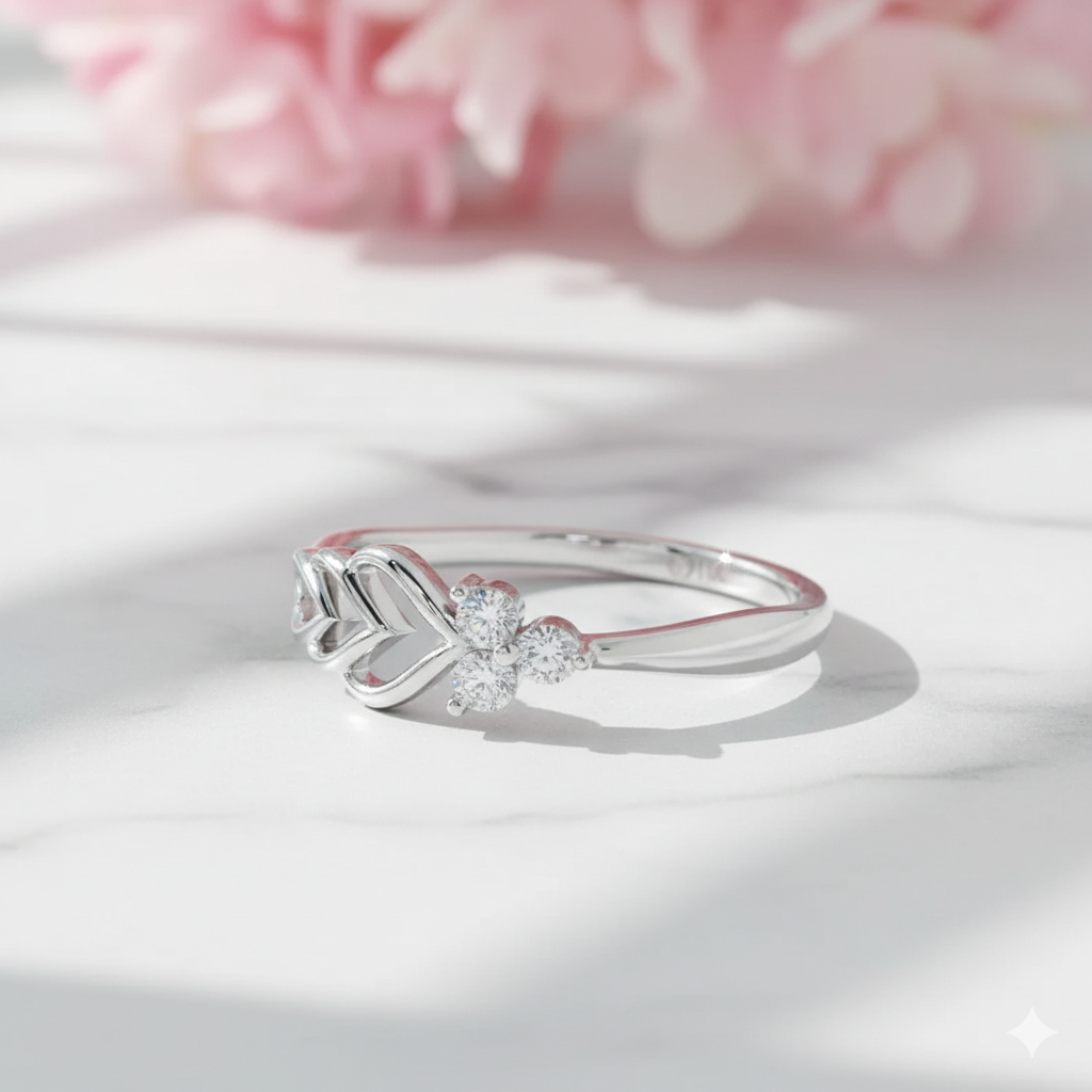 14K Solid Gold Lab Grown Diamond Leaf Ring