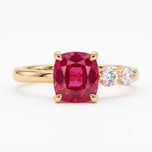cushion cut ruby ring​

