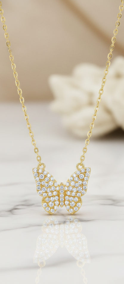 0.300 Ct Butterfly Lab-Grown Diamond Necklace