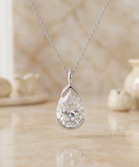 pear shaped lab grown necklace