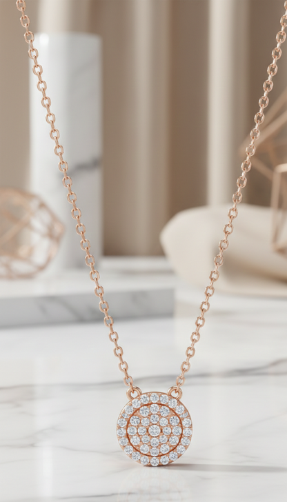 0.25 Ct Round Lab Diamond Halo Necklace – Bigger Look