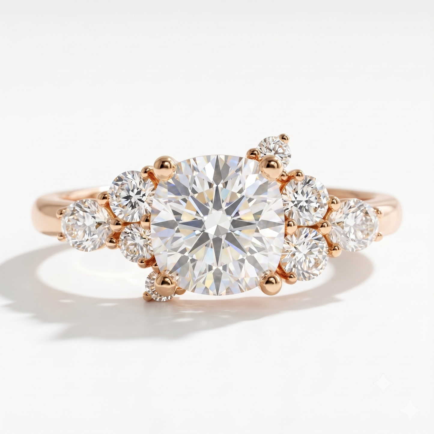 Cushion cut Cluster Engagement Ring for Elegant Brides