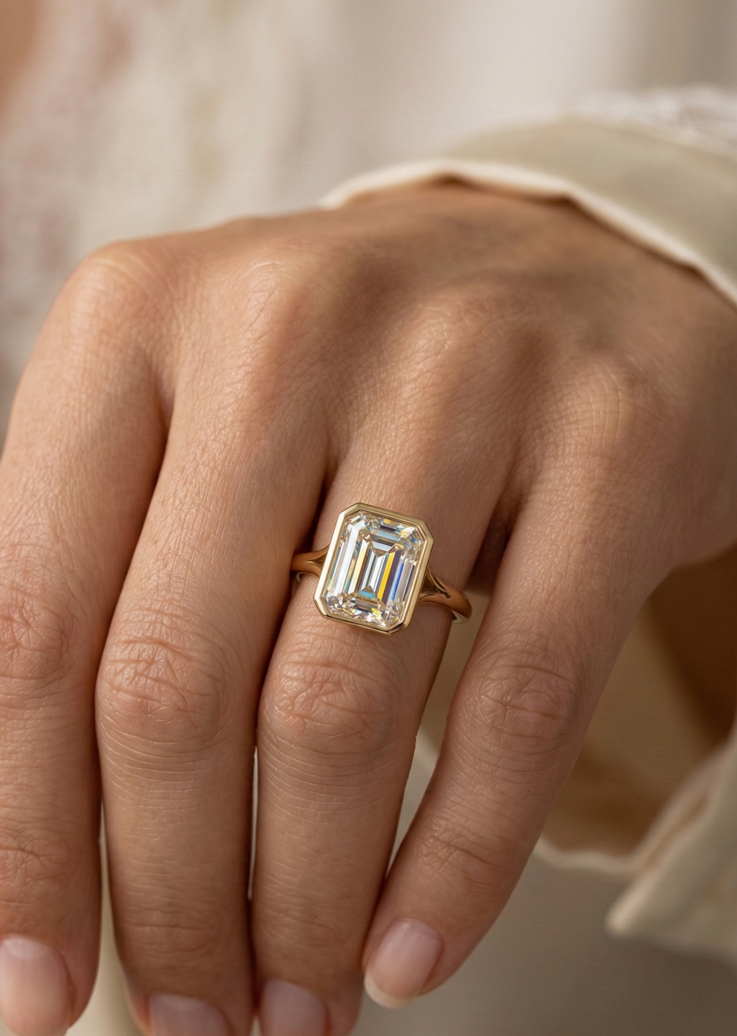 emerald cut engagement ring diamond​

