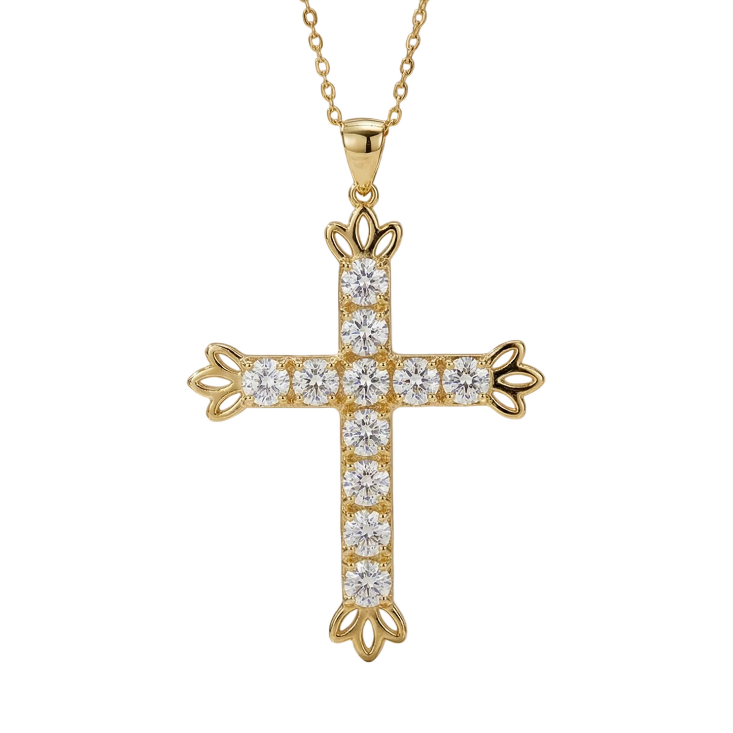 2.55Ct Lab-Grown Cross Necklace