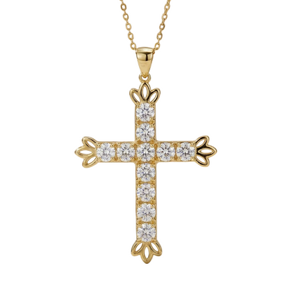 2.55Ct Lab-Grown Cross Necklace
