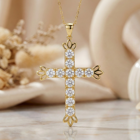 2.55Ct Moissanite Cross Necklace