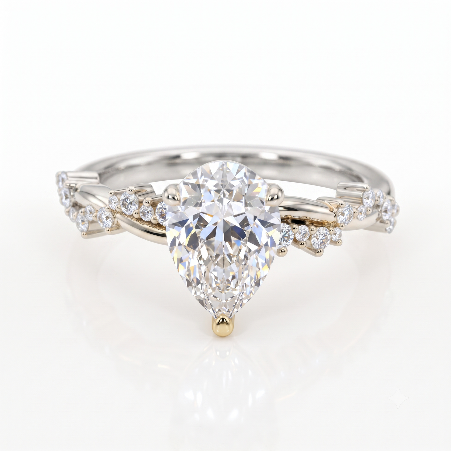 1.50ct Pear shaped Lab grown Diamond Infinity Engagement Ring
