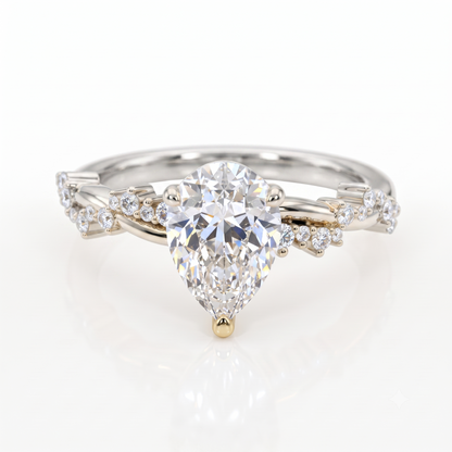 1.50ct Pear shaped Lab grown Diamond Infinity Engagement Ring