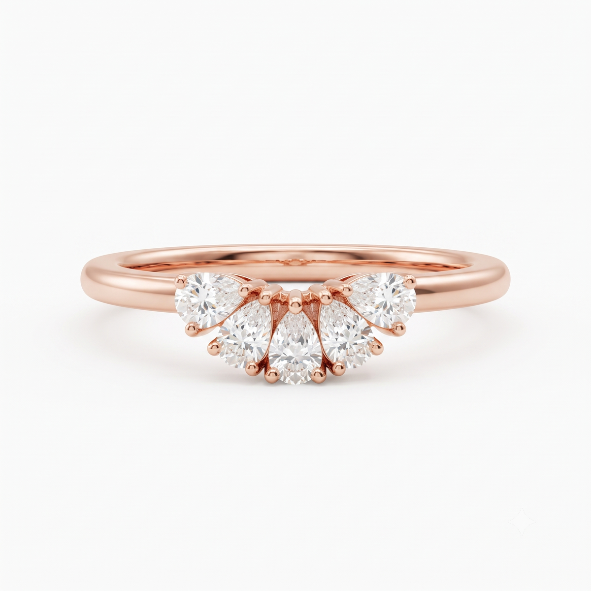 curved lab grown diamond wedding band