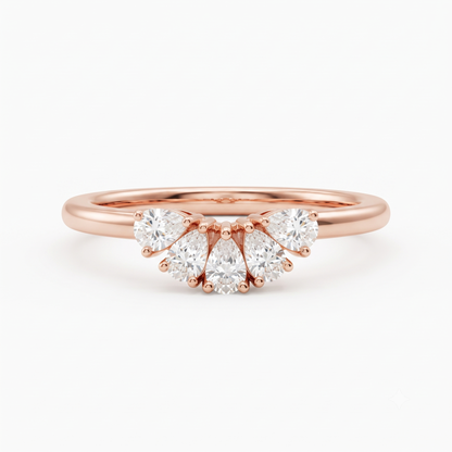 curved lab grown diamond wedding band