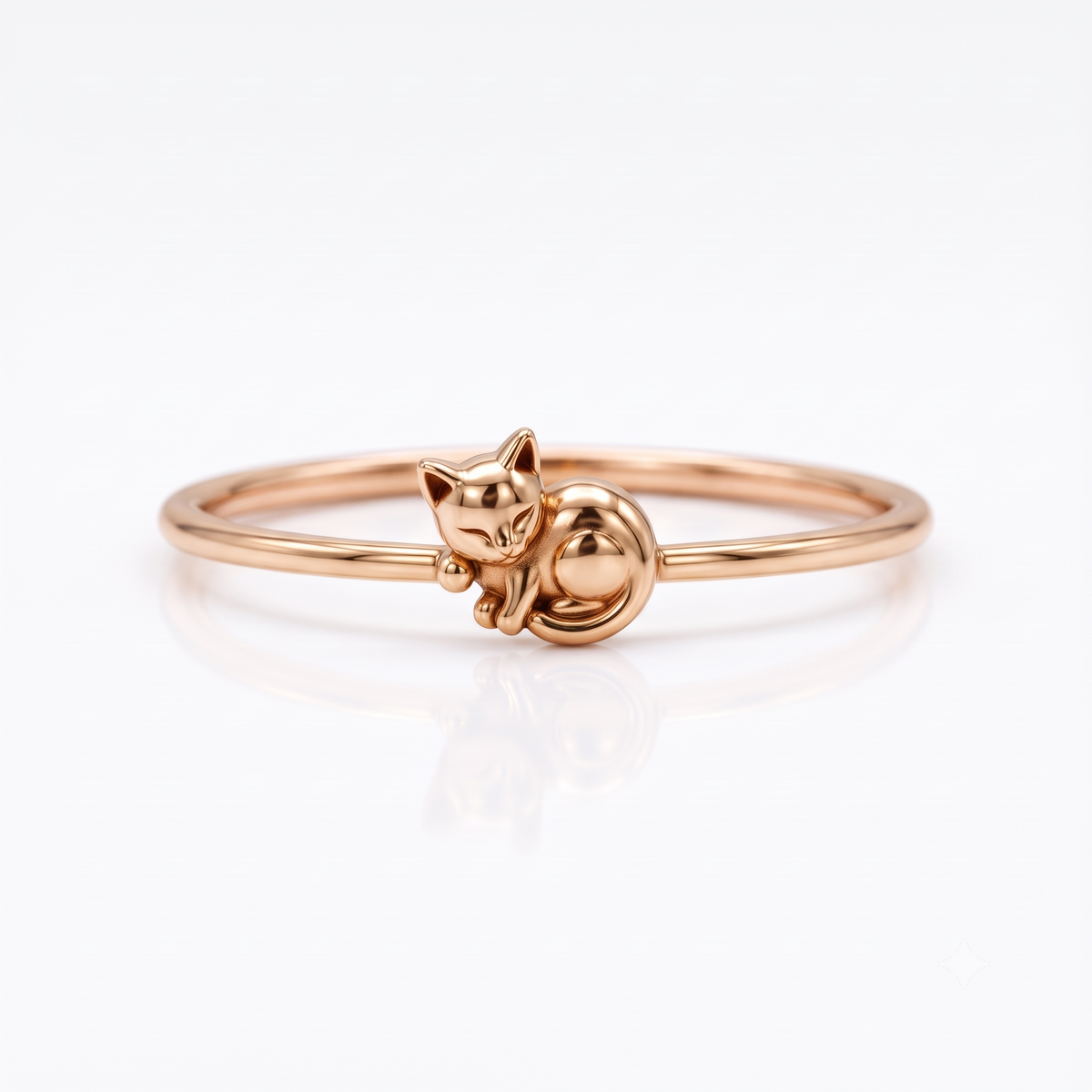 solid gold cat ring
