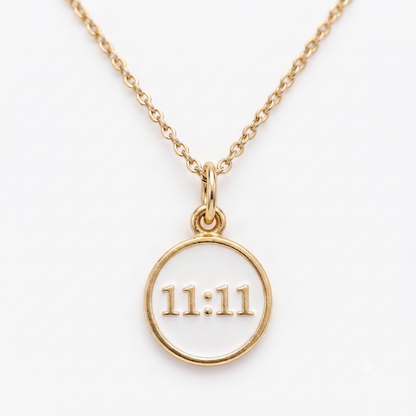 11:11 Angel Number Pendant Necklace, Manifestation Necklace 14K Gold