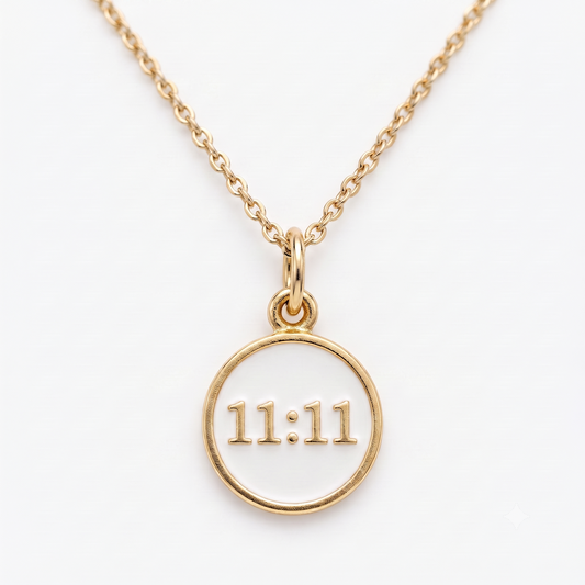 11:11 Angel Number Pendant Necklace, Manifestation Necklace 14K Gold
