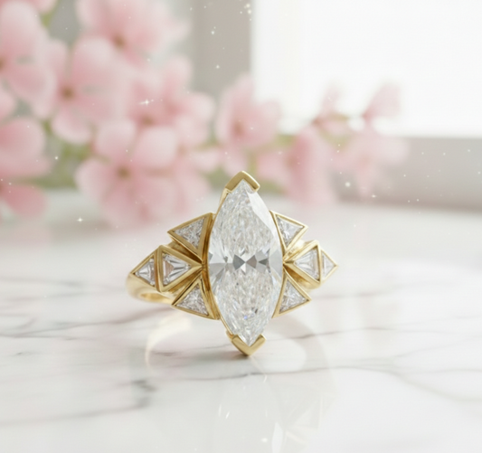 4.180ct Marquise Cut Lab-Grown Diamond Engagement Ring