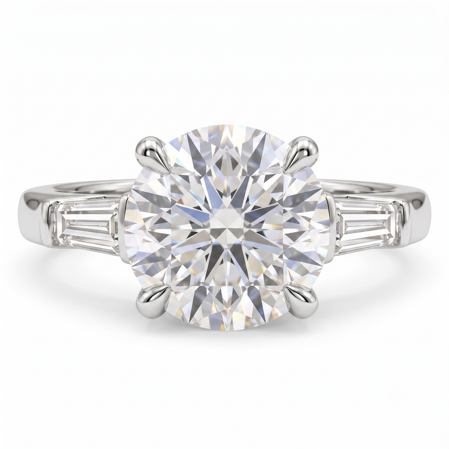 2.60 CT Round Cut Lab Grown Diamond Three Stone Engagement Ring