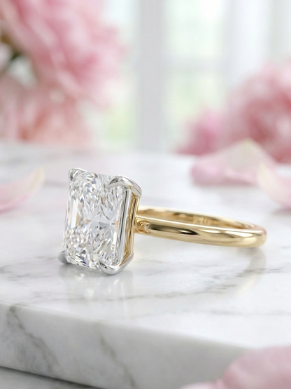 3 Ct Radiant Lab Grown Solitaire Ring