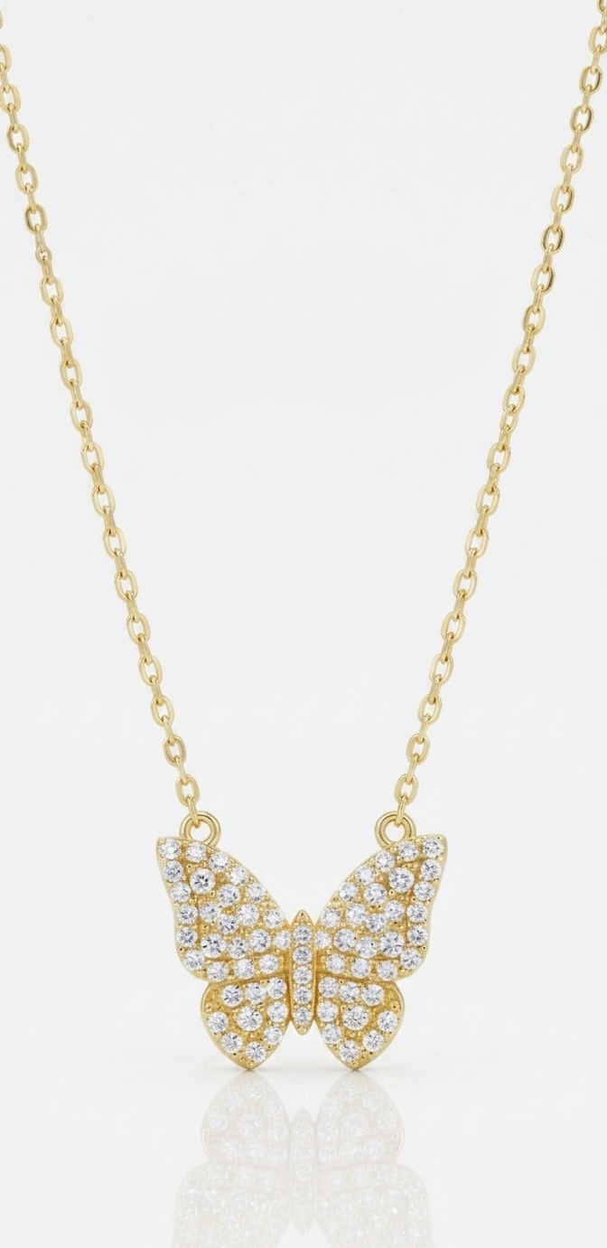 0.300 Ct Butterfly Lab-Grown Diamond Necklace
