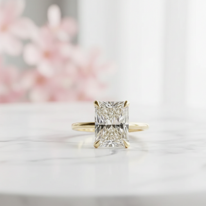 3Ct Radiant Cut Lab-Grown Engagement Ring Solitaire