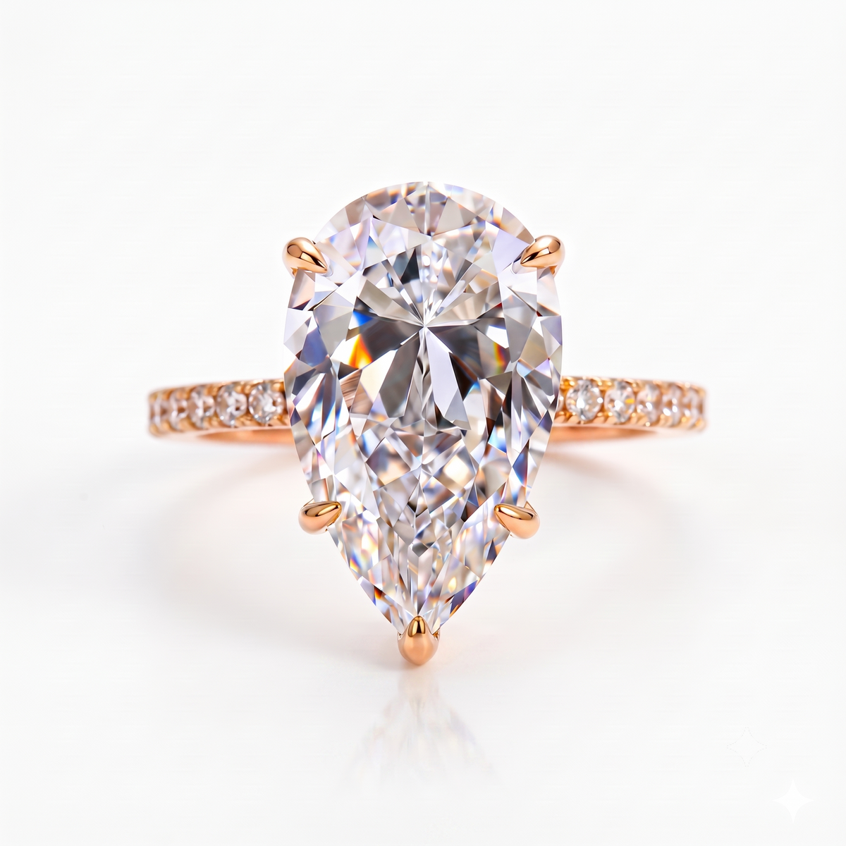 2.300 CT Pear Shape Natural Diamond Engagement Ring