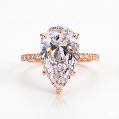2.300 CT Pear Shape Natural Diamond Engagement Ring