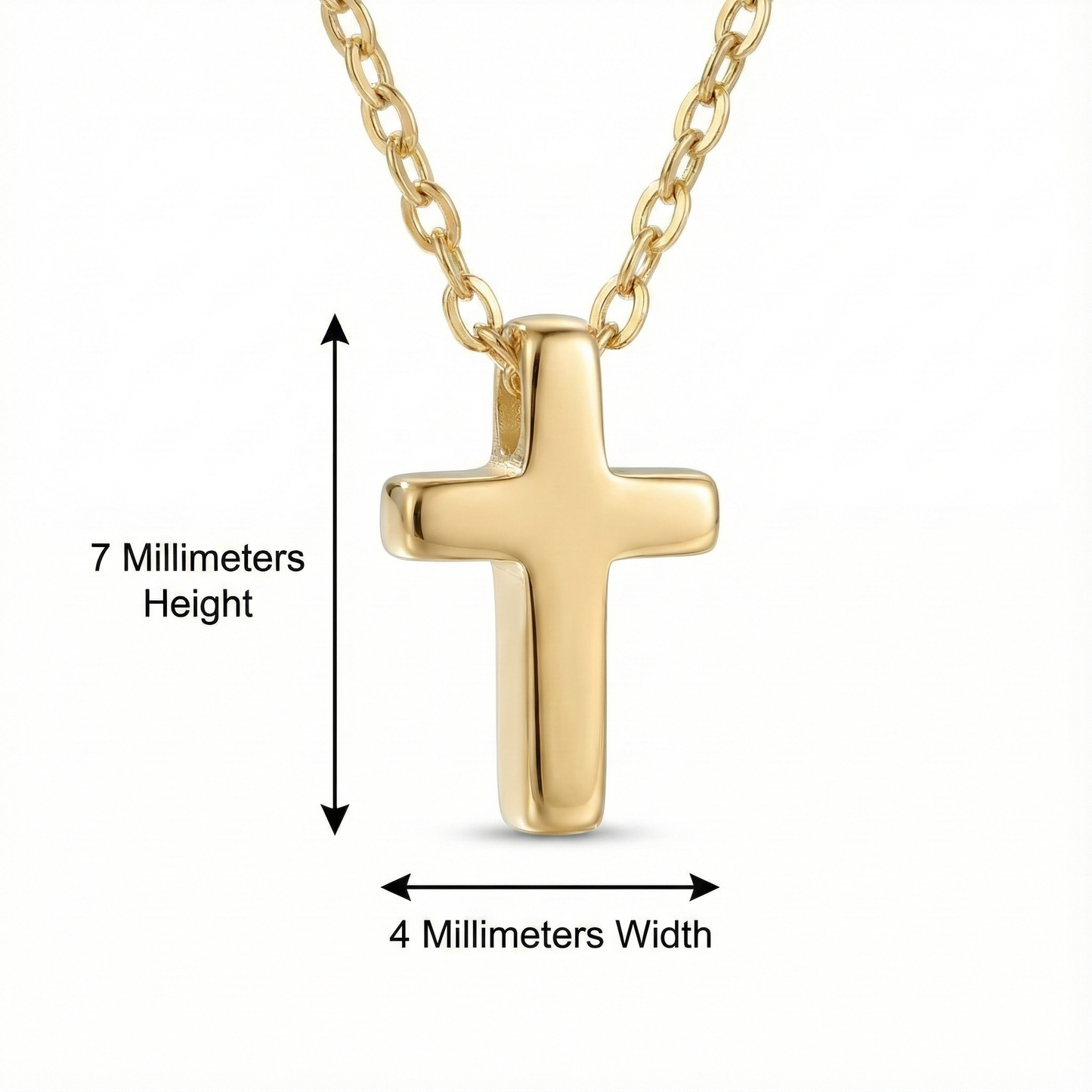 dainty cross necklace 14k gold