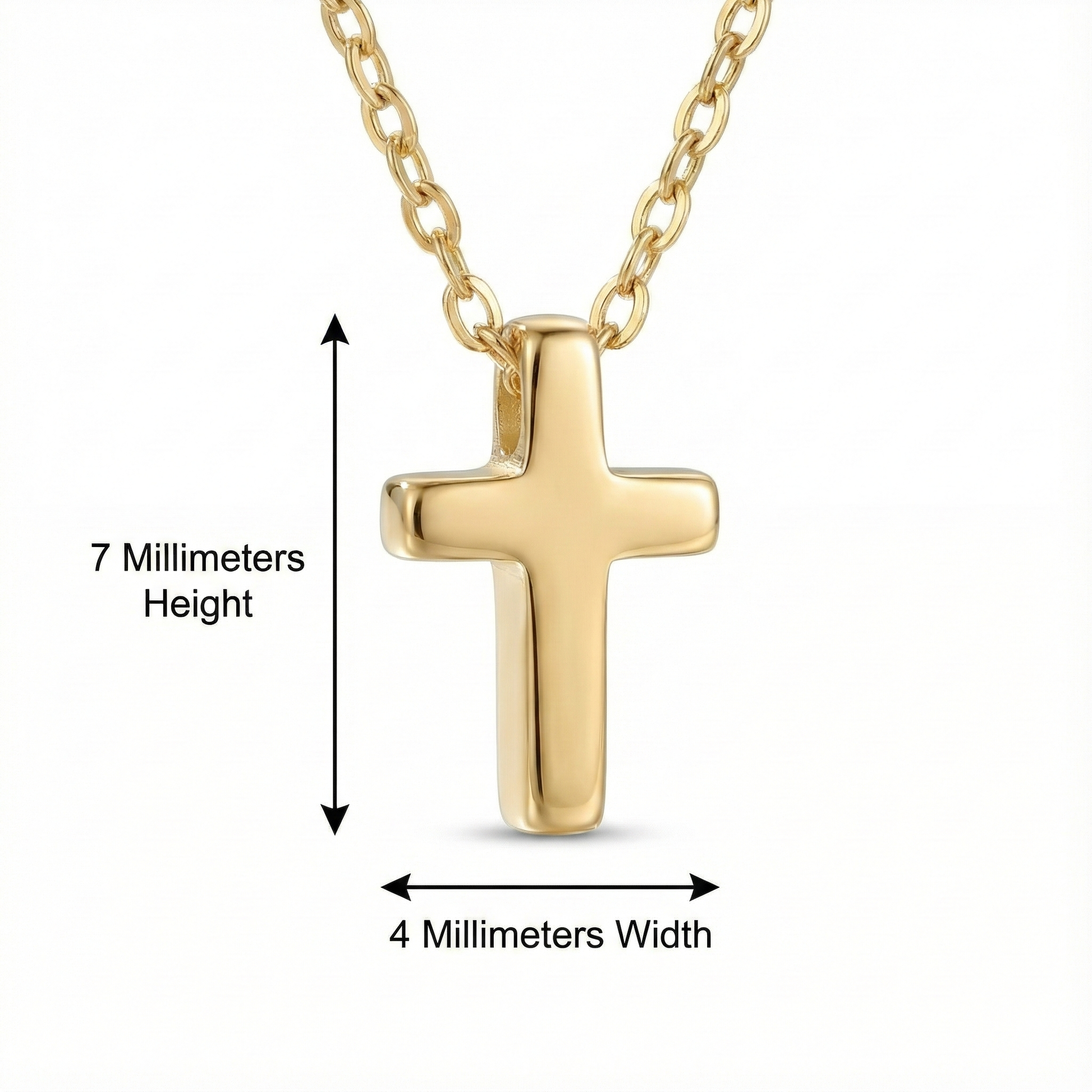 dainty cross necklace 14k gold