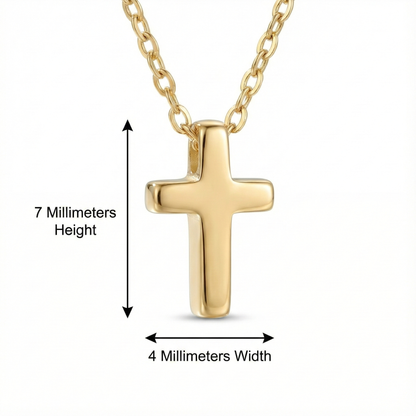 dainty cross necklace 14k gold