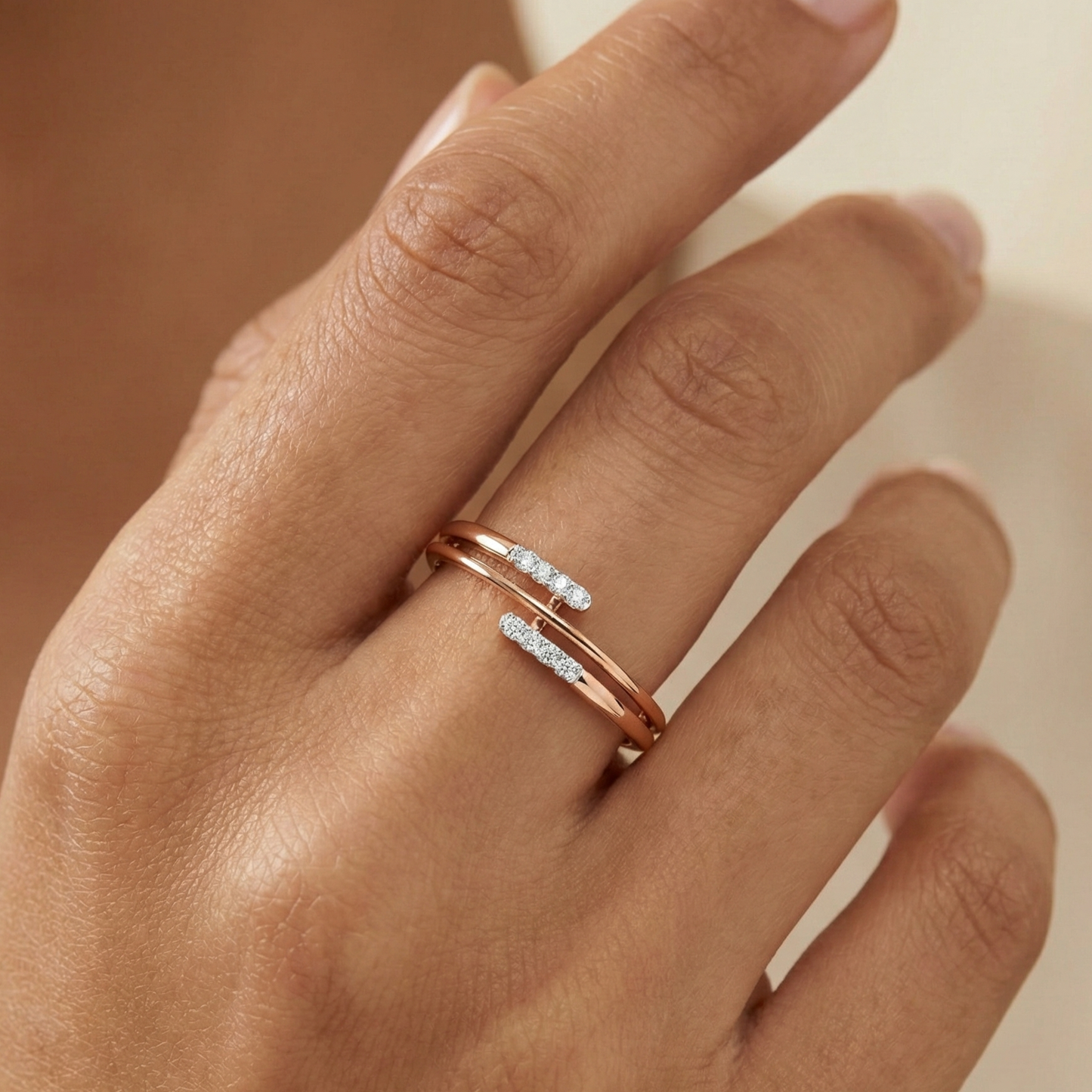 0.060 Ct Lab-Grown Diamond Wedding Band – 14K Open Band