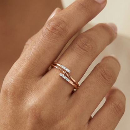 0.060 Ct Lab-Grown Diamond Wedding Band – 14K Open Band