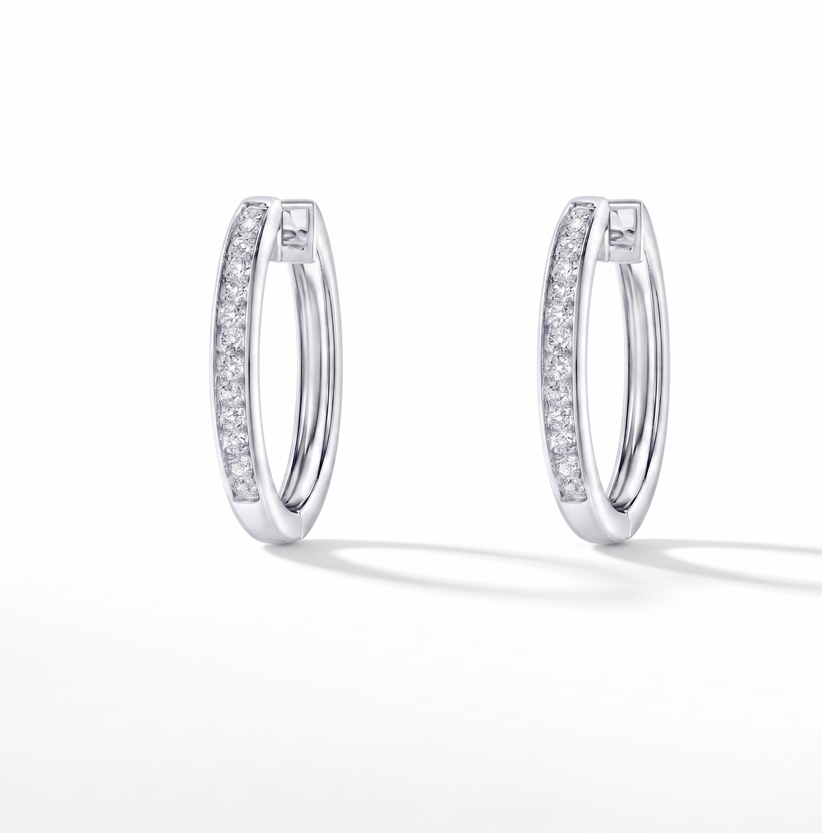 1/10ct Pave-Set Lab-Grown Diamond Hoop Earrings