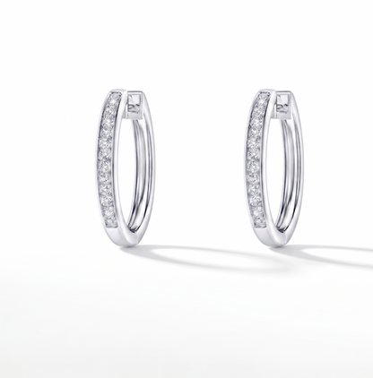 1/10ct Pave-Set Lab-Grown Diamond Hoop Earrings