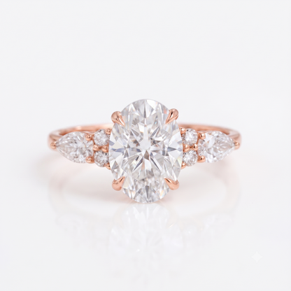 2.5 ct Oval Lab-Grown Diamond Three-Stone Vintage Ring