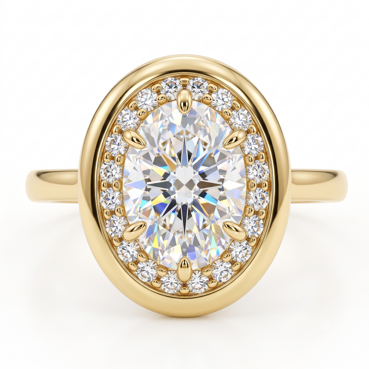oval with halo engagement ring​

