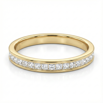 0.250ct Princess Cut Lab-Grown Half Eternity Band