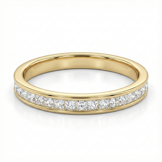 0.250ct Princess Cut Moissanite Half Eternity Band