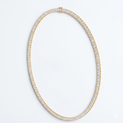 17.00 ct Classic Round Cut Tennis Necklace - 22 inch Tennis Style