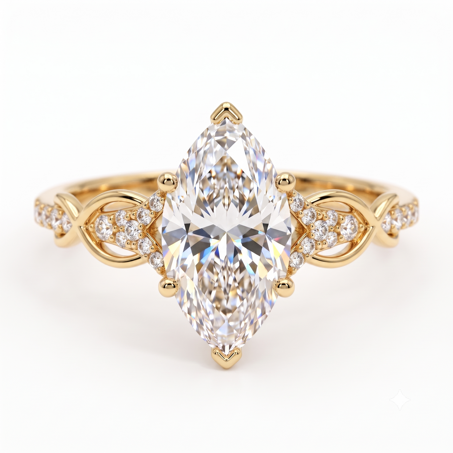 1.60ct Marquise Cut Lab Diamond Engagement Ring