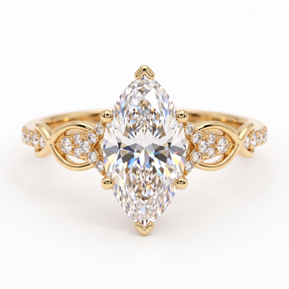 1.60ct Marquise Cut Lab Diamond Engagement Ring