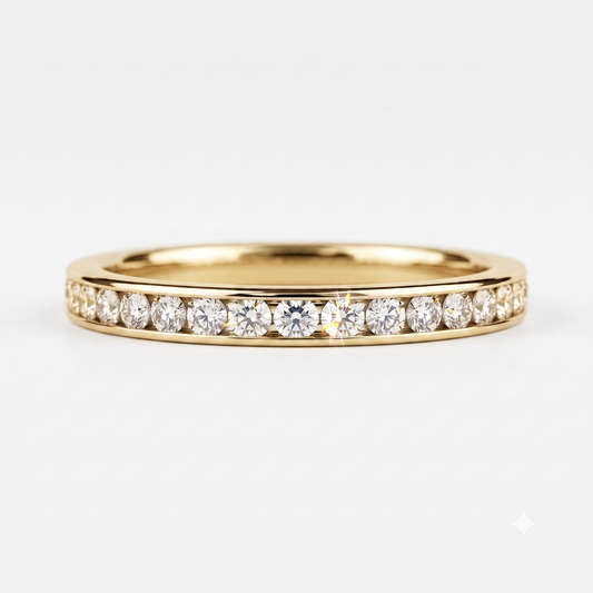 0.180 ct Lab Grown Diamond Channel Set Half Eternity Wedding Band