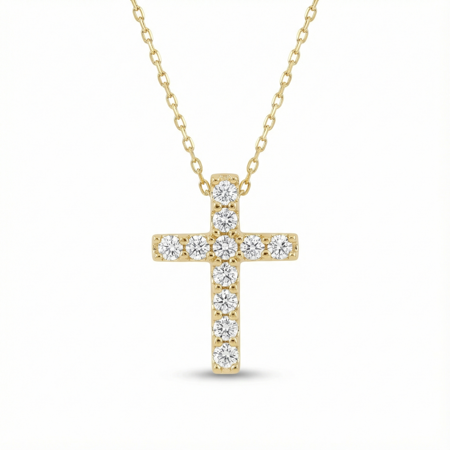 cross necklace moissanite