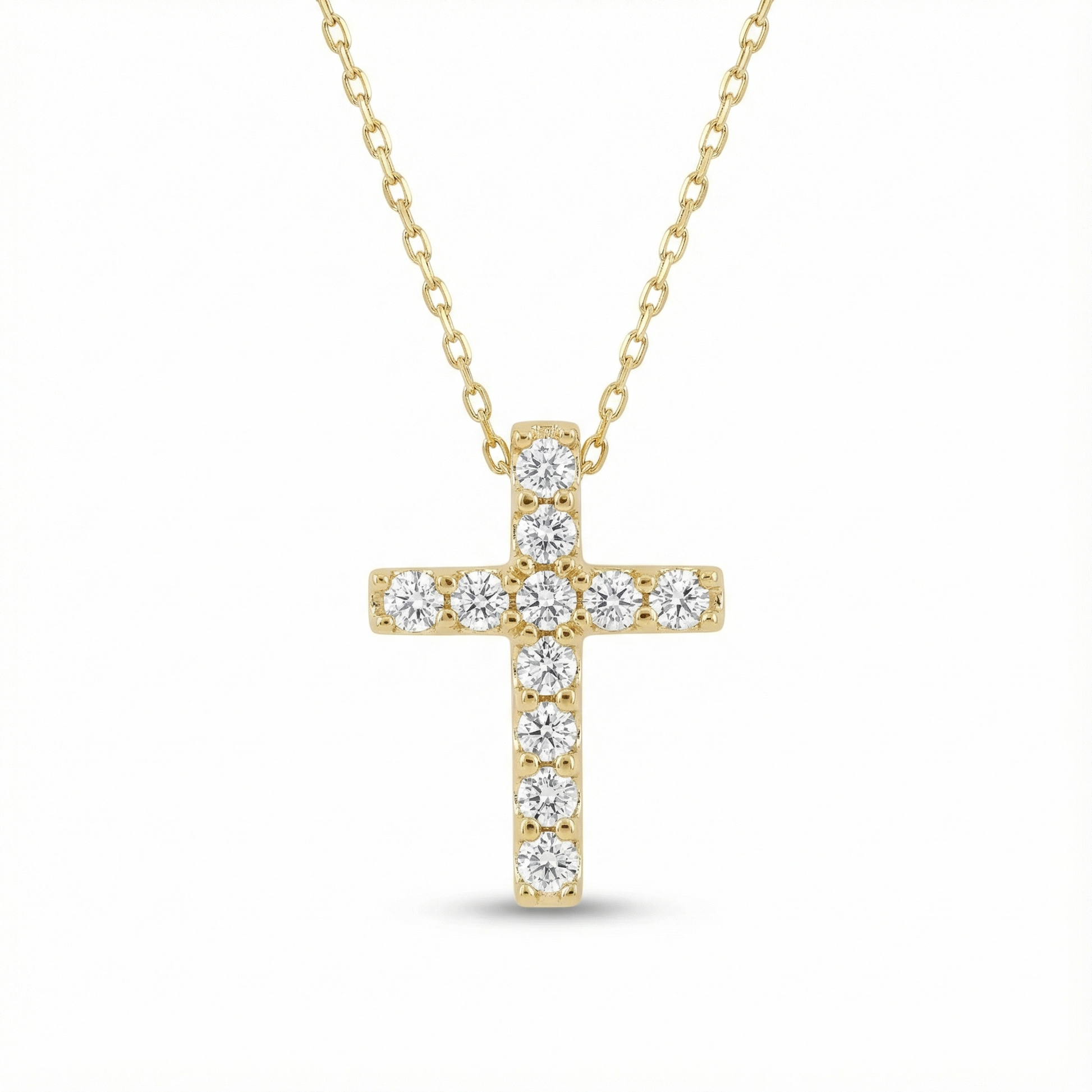 cross necklace moissanite