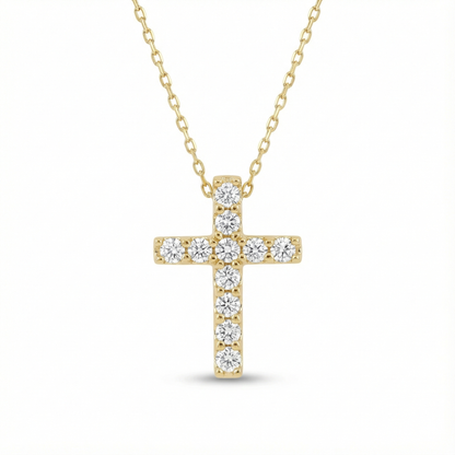 cross necklace moissanite