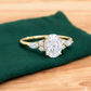 1.50ct Oval Cut Lab Grown Diamond Engagement Ring, Cluster Bridal Ring