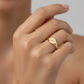 14K Solid Gold Custom Initial Signet Ring – Personalized