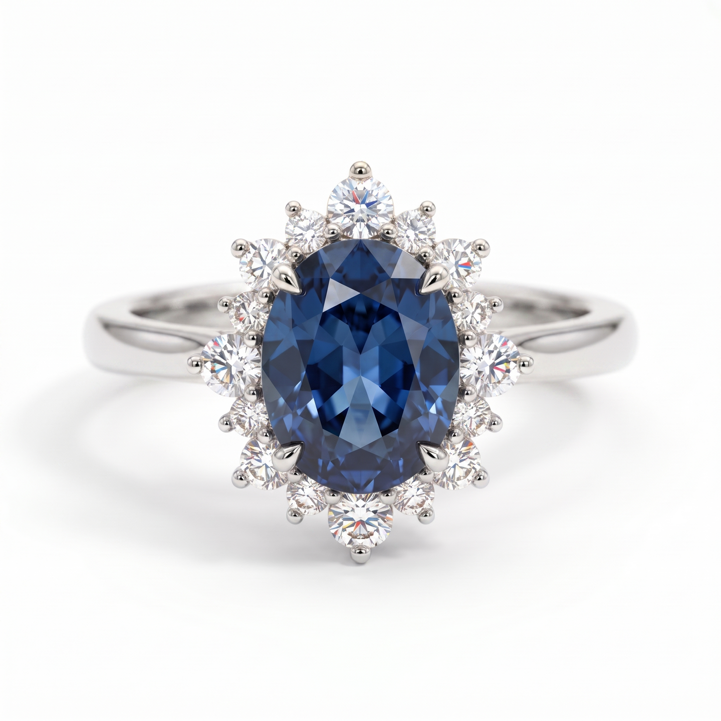 1.5ct Oval Cut Grey Engagement Lab-Grown Ring