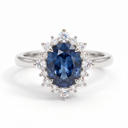 1.5ct Oval Cut Grey Engagement Lab-Grown Ring