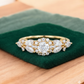 Vintage Cluster 0.6ct Round Cut Lab Grown Diamond Engagement Ring